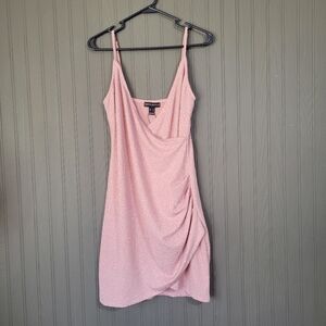 NWT Revamped Mini Party Dress Sleeveless V-Neck Sparkle Pink Women's XL